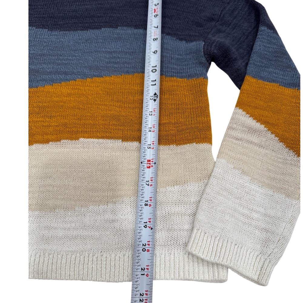 Garnet Hill Sweater, Skyline Linen, Organic-Cotton, wavy  
landscape Size M - Picture 8 of 8
